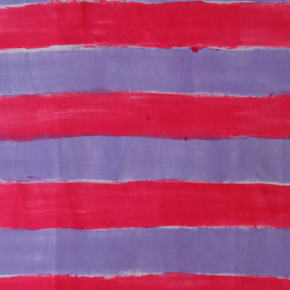 Hand-painted rose and lilac stripes, close up